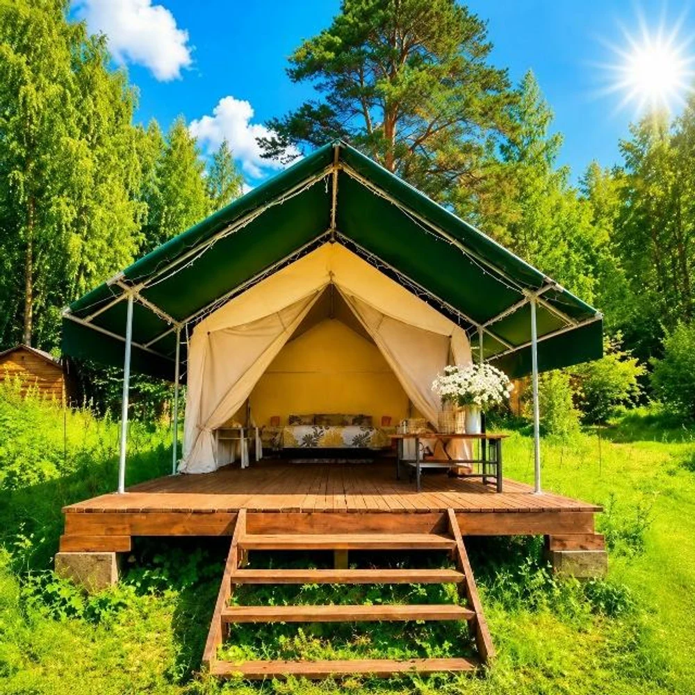 Сафари тенты для размещения в летний период.